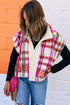 Mountain Trail Cozy Plaid Sherpa Fleece Sleeveless Puffer Vest